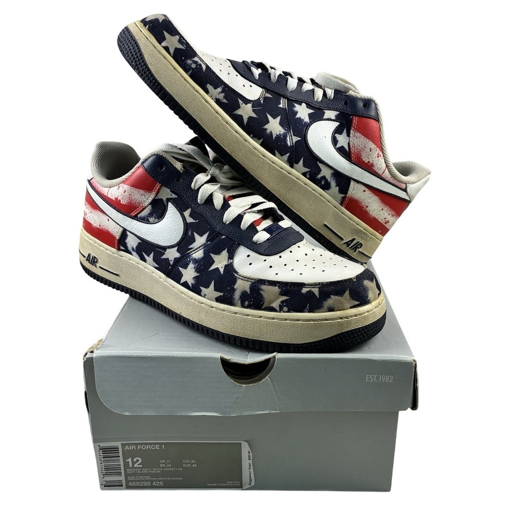 Nike Air Force 1 Independence Day 2014 Shoes Mens 12 USA America Flag 488298-425